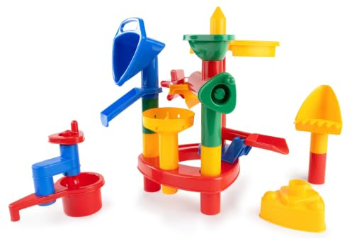 Lena Happy Sand 24-teilig - Badespielzeug & Wasserspielzeug Kinder zum Ineinanderstecken, ABS Kunststoff Sandkasten-Set in Faltschachtel, Badewannenspielzeug ab 2 Jahren