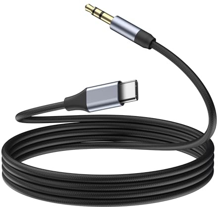 Mugust 1M USB C till 3,5 mm uttag, hörlursadapter, USB C till AUX-ljudkabel, kompatibel med Tablet PC Switch PS 4/5 MacBook (1)