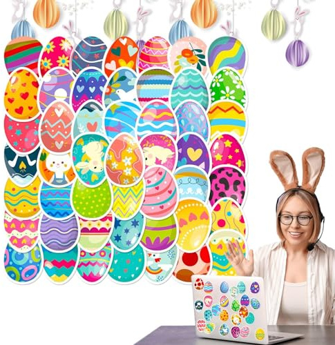 Générique Ostereier-Aufkleber, 50 Stück, -Aufkleber, für Farben, Stile, Motive, Deko-Set für Osterkörbe, Karten, Eier, Geschenke, kreative Freizeit, PP F