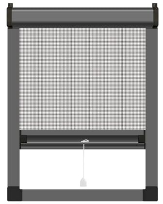Mosquitera Enrollable a Medida para Ventanas, Mosquitera Ventana Enrollable sin Taladrar, Cajón Desmontable y Lavable Malla Metálica, Marco de Aluminio Reforzado