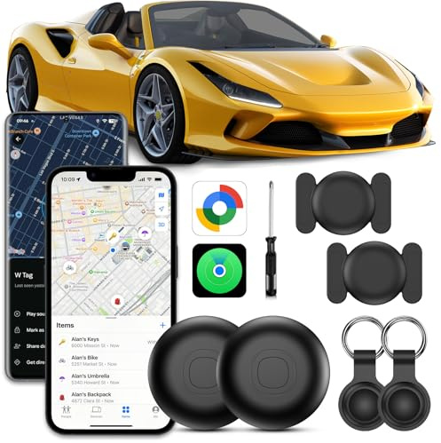 Traceur GPS Voiture sans Abonnement, Smart Tag Traceur, 2 Pack