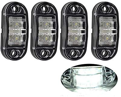 ShuoHui 4 x LED 12V to 24V WEISS BEGRENZUNGSLEUCHTE POSITIONSLEUCHTE SEITENMARKIERUNGSLEUCHTE LKW E-Prüf E9