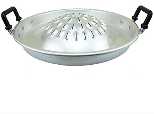 Cozinest Aluminium Mookata Thai Korean Bbq Smoke Steak Pan Pork Charcoal Grill Asian Cookware Style 12 14 16 (16 inch (40 cm))