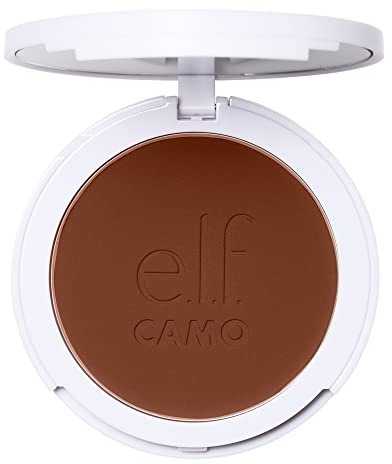 e.l.f. Camo Powder Foundation, Lightweight, Primer-Infused Buildable & Long-Lasting Medium-to-Full Coverage Foundation, Rich 610 N
