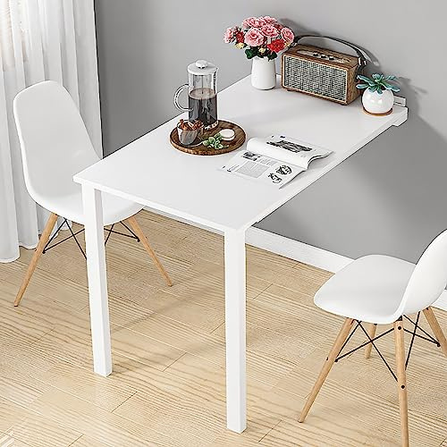 Tavolo Da Parete Richiudibile,tavolo Pieghevole Con Ribalta A Parete, Tavolo Pieghevole Bianco,Facile Da Piegare Senza Occupare Spazio, Adatto For Soggiorno,Sala Da Pranzo,Bancone Bar, Balcone ( Color