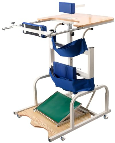 CANEVE 4 Wheels Rehabilitation Standing Frame with Ankle Orthosis, Walkers for Seniors, Hemiplegia Stroke Rehabilitation Stander Adult Walker Walking Aid for The Disabled, Height Adjustment,White