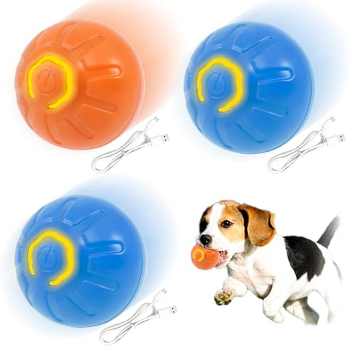 3 bolas de juguete interactivas para perros, bola mágica para perros, recargable por USB, bola rodante automática para perros, juguete inteligente para perros, juguete eléctrico interactivo para