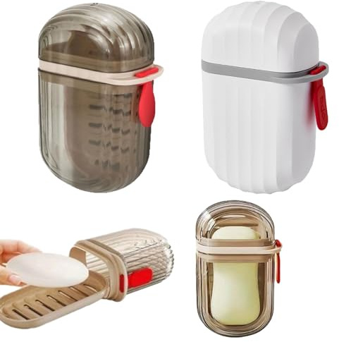 2 Pièces Boite a Savon Voyage,Boite a Savon Plastique,mini porte-savon,Porte Savon Voyage Étanche,avec Grille de Drainage,pour Salle de Bain, Salle de Sport, Camping, École