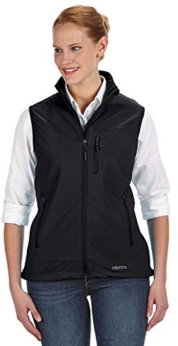 MARMOT Women's Tempo Vest - Women's Soft Shell Vest for Mild Summer and Fall Weather Hiking and Backpacking, Black, Large