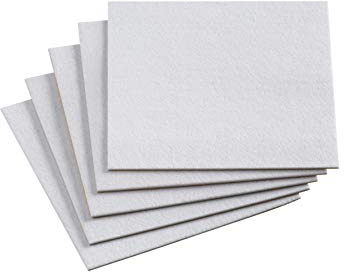 Meister Felt Glider self-adhesive, 200 x 200 mm, white, 5 pieces, 645546 | Effectively protect your furniture and chairs - furniture glider set for delicate floors - chair glides - felt cut