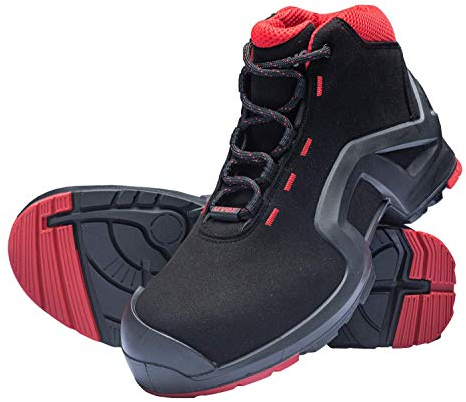 Uvex 1 X-Tended Support Arbeitsstiefel - Sicherheitsstiefel S3 SRC ESD - Rot-Schwarz, Größe:42