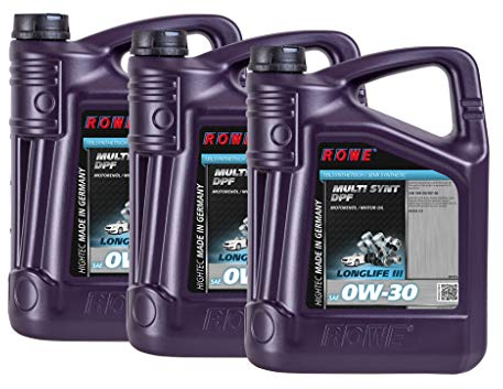 15 (3x5L) Liter ROWE HIGHTEC MULTI SYNT DPF SAE 0W-30 Motoröl für VW, Porsche