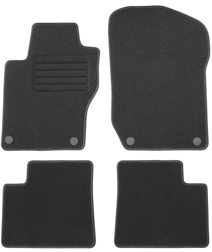 AD Tuning Textil Fußmatten für Mercedes M-Klasse W164 ML (07/2005-10/2011) | 4-teilig, 100 % passgenau, Textil, Schwarz, Randkettelung, Druckknopf Befestigung