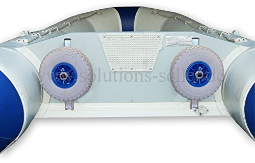 B&A Innovationen Roue de mise à l'eau salée pour bateau pneumatique, roues arrière en acier inoxydable V4A.