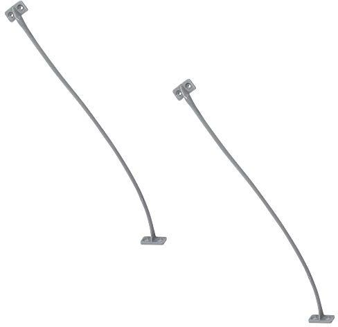 Gedotec Supports d'Abattant pour Portes de Meubles | H3951 | 200 millimètres | 2 Pièces - corde avec rabat | Argent | Ferrures d'abattant pour placards de cuisine