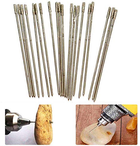 Forets-20 pièces 1mm diamant enduit de pierres précieuses Durable foret solide supérieur aiguille de foret pour bijoux Agate