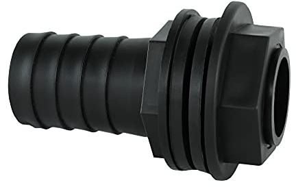 GASMIS Trop Plein - Embout Cannelé pour Jumelage Cuves et Trop Plein - 3/4 26 mm x 25 mm (Tuyau) - 2 Joints, pour Cuve Eau, Tonneau, Citerne - Lot de 5