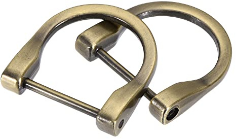 sourcing map Lot de 2 anneaux en D en forme de U en forme de U pour loisirs créatifs, bronze clair 29 mm