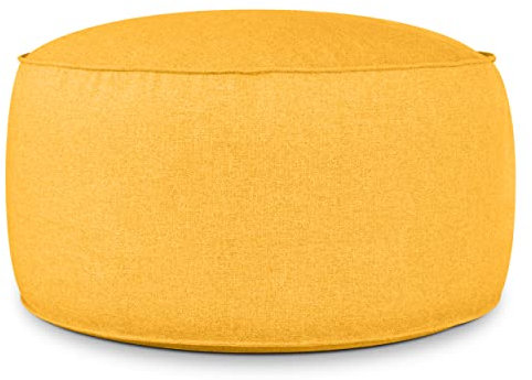 Deshome - Sitzhocker Sitzpouf Pouf rund Ø 100 cm mit abnehmbarem Polster für Innen- und Außenbereich: Sitzpouf Design für Sofa, Wohnzimmer, Schlafzimmer, Sitzhocker, Light Pouf Sonniges Gelb