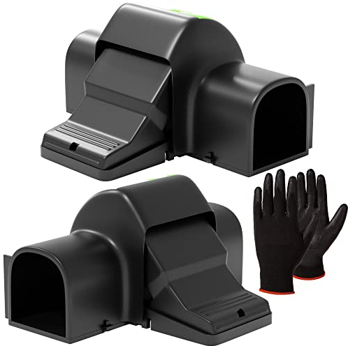 Trappole per topi e ratti. Grandi trappole per roditori riutilizzabili, potente ed efficaci. Trappola sicura con tunnel, doppia entrata per l'interno e l'esterno della casa. Confezione da 2 trappole.