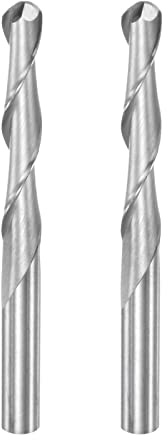 sourcing map 2 frese a punta sferica diametro 4 mm 25 mm lunghezza di taglio 4 mm gambo in acciaio ad alta velocità 2 scanalature a spirale Upcut CNC Router Bit