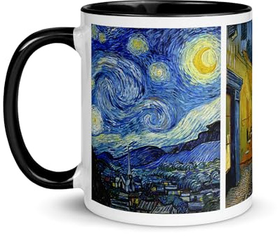 Chatcripant Mug Artistique 325 ml – Tasse Inspirée d’Œuvres Célèbres et de Peintures Classiques – Idée Cadeau Amateur d’Art – Plusieurs Motifs (Gogh - Nuit Étoilée)