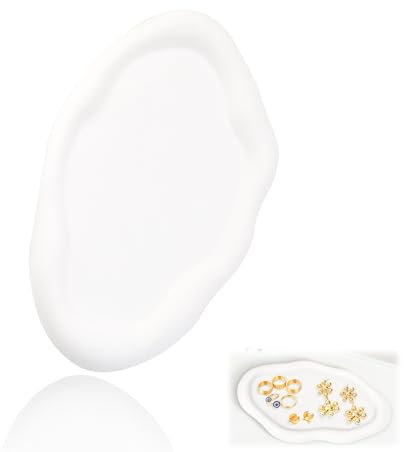 UESDU Wolke Kleiner Schmuckschale, Schmuckteller Schmucktablett Klein Schmuckablage Ringschale Deko Schlüsselschale Tablett Deko für Frauen Halskette Ohrringe Jewelry Kosmetik(Weiß)