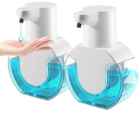 2 Pack Automatic Liquid Soap Dispenser,14.2oz/420ML Touchless Automatic Soap Dispenser,Rechargeabled Wall Mounted Smart Pump for Bathroom Kitchen