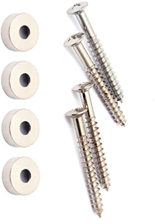 Gitarrenteile Halsgelenkbuchsenbolzen für Gitarre und Bass | Metall, Silber, Leichtes 4 Stück Pack, Gv01, Einfache Montage, für Gitarren und Basshalsverbindung