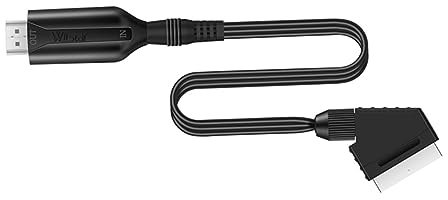 WATIIFUFU Convertisseur Scart Vers Vidéo Et Audio Câble Scart Plug Play Adaptateur Échelle Vidéo Audio Sans Pilote Pour Tv Hdtv Vcr Dvd