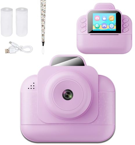 LYEAA Macchina fotografica istantanea per bambini 1080P con batteria ricaricabile e 3 carte fotografiche