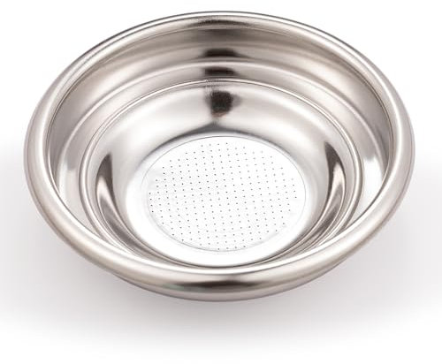 Espresso Machine Single Shot Filter Basket - 58 mm Non-Pressurized Stainless Steel - Reusable, For Gaggia, for Rancilio - 7 grams