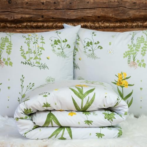 Cotton Market - Parure de lit 200x200 cm – Coton Microfibre – Ensemble 3 pièces – Housse de Couette 200x200 cm et 2 taies d’Oreiller 70x80 cm – SELLEDIN