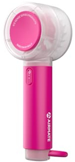 Airmate Portable Mini Turbo Handheld Fan, USB Fans Rechargeable Battery Powered, Electric Turbo Fans, 5 Speeds, Desktop Personal Adjustment Fan with Buckle for Cooling Travel, Camping, Home Office