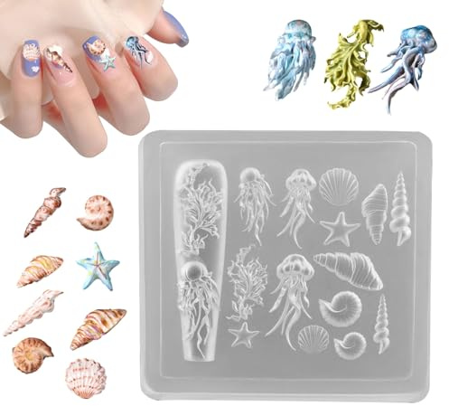 Générique Moules pour Charme d'Ongles | Moules Déco Ongles,Moules en Silicone pour Accessoires 3D Thème, Création de Bijoux et Décorations en Résine Époxy pour Salon et Maison
