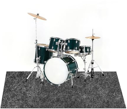 4x6FT Drum Mat with Non-Slip Grip Bottom Rug Woven Fabric Carpet Pad Ideal Gift for Drummers Noise Reduction Jazz Electric Set Accessories