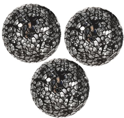 Toyvian 3 Bolas Esféricas Resistentes y Ligeras Decorativas de Vidrio Negro para Decoración de Escritorio en Fiestas Temáticas y Festivales Musicales