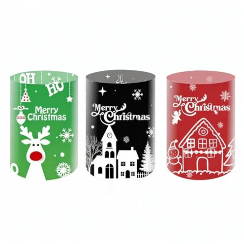 Tischdeko Weihnachten, Windlicht Weihnachts Deko, 12 Windlicht Teelichthalter Weihnachten, Weihnachtsdeko für Tisch, Weihnachtsdeko Innen Wohnzimmer Aussen Garten, Weinachtsdekorationen