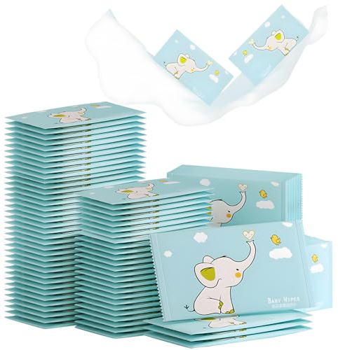 Wet Wipes, 100 Stück Erfrischungstücher Einzeln Verpackt, Feuchtes Toilettenpapier, Erfrischend und Sauber, Hautfreundlich und Angenehm, Ideal für Reisen, Büro und Ausflüge