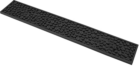 RASTKY Tapis de Bar à café Tapis de Drainage Durable et Résistant à la Chaleur pour Comptoir de Cuisine, Restaurant, café, Antidérapant en Silicone PVC 23,62 X 3,94 Pouces (BLACK)