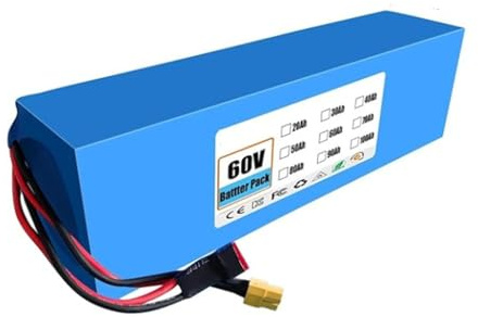 60V 100Ah 16S4P Batteries pour vélos électriques Boîtier en PVC étanche Batterie lithium-ion rechargeable Convient aux trottinettes et draisiennes électriques 60V 100Ah,XT60+DC