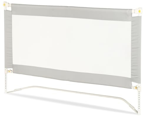 Hebitod Griglia di protezione per letto da 150 cm, pieghevole, per bambini e bambini, altezza regolabile 68 – 95 cm, stabile base trapezoidale con supporto a U, senza foratura, con cintura di