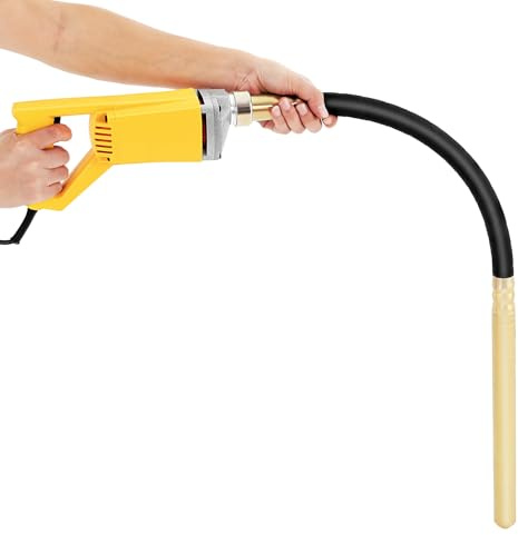 BJTDLLX Agitatore elettrico per calcestruzzo, 600 W, vibratore manuale con bottiglia vibrante da 1 m, per calcestruzzo, 5600 giri/min, per tunnel, ponti, strade