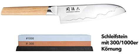Kai Couteau Set – Santoku 16,5 cm + Meule 300–1000
