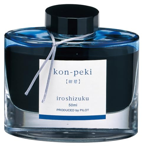 Pilot Iroshizuku Fountain Pen Ink - 50 ml Bottle - Kon-peki Deep Azure Blue (Deep Blue), 10.5 IN (japan import)