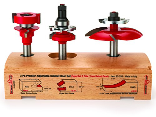 Freud 97-258 Lot de 3 embouts de placard réglables de qualité supérieure, ogee & cove avec profil backcutter