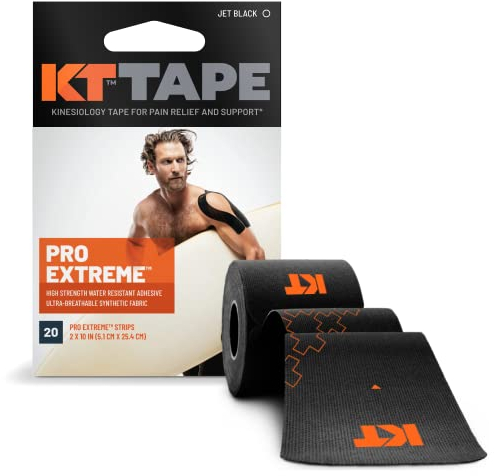 KT Tape Pro Extreme 20 - Kinesiology Tape - Synthetic Performance Kinesiology Tape waterproof Pre Cut - Stronger and more resistant adhesion - Waterproof- 4 to 7 Days of Support - Reflective Safety