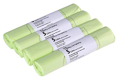 200 sacs-poubelle compostables 5L, pour déchets alimentaires - EN 13432, 5 litres