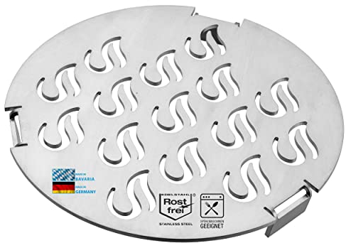 mocisa Insert de barbecue Ø 20 cm en acier inoxydable poli 3 mm pour plaque de cuisson, plaque de cuisson, tonneau à feu, barbecue sphérique