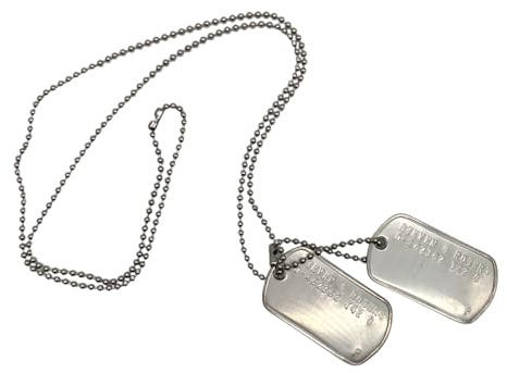 Steven Rogers 'America' Militär-Erkennungsmarken – Edelstahl – Kugelkette im Lieferumfang enthalten – Cosplay-Requisite